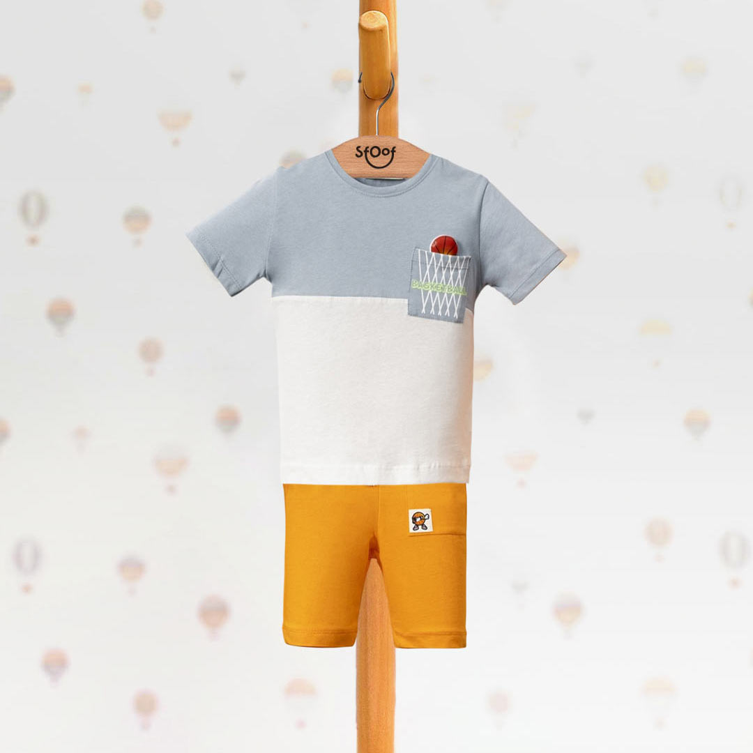 Basketball Cotton Set in Yellow (2pcs) 2-5y