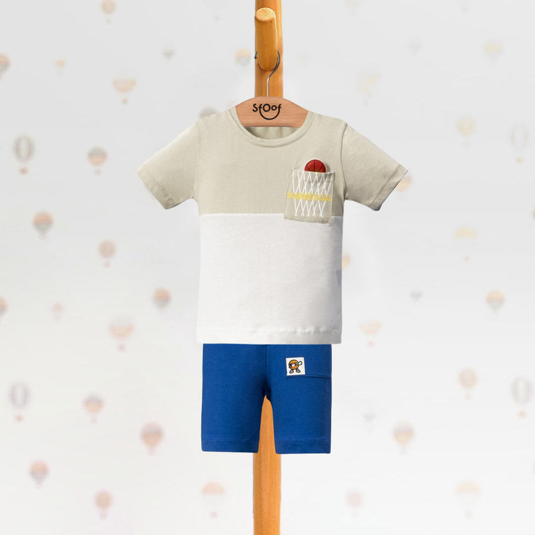 Basketball Cotton Set in Blue (2pcs) 2-5y