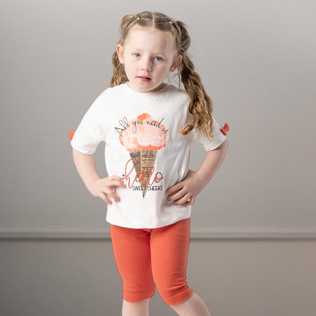 Ice Cream Cotton Set in Red (2pcs) 3-6y