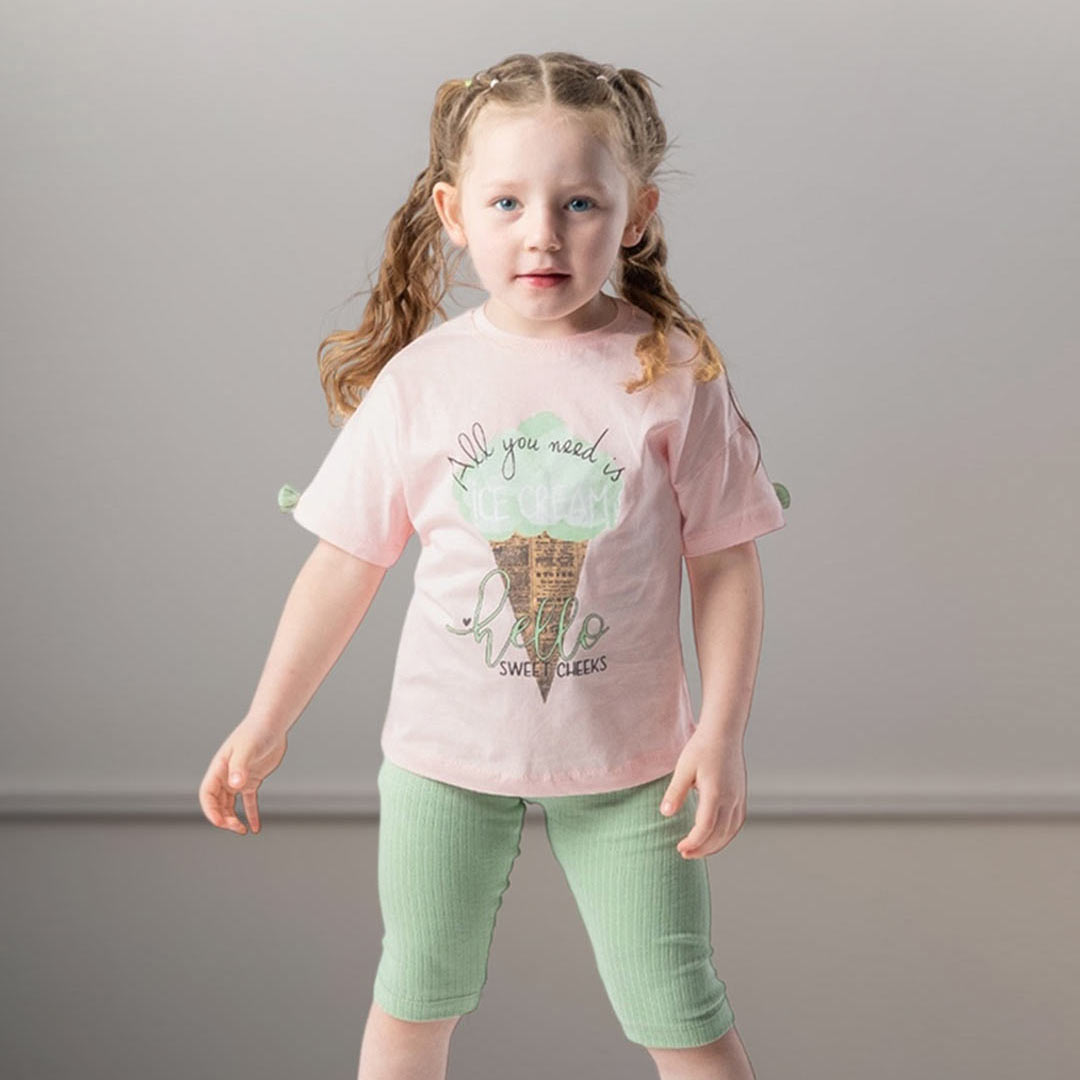 Ice Cream Cotton Set in Mint (2pcs) 3-6y