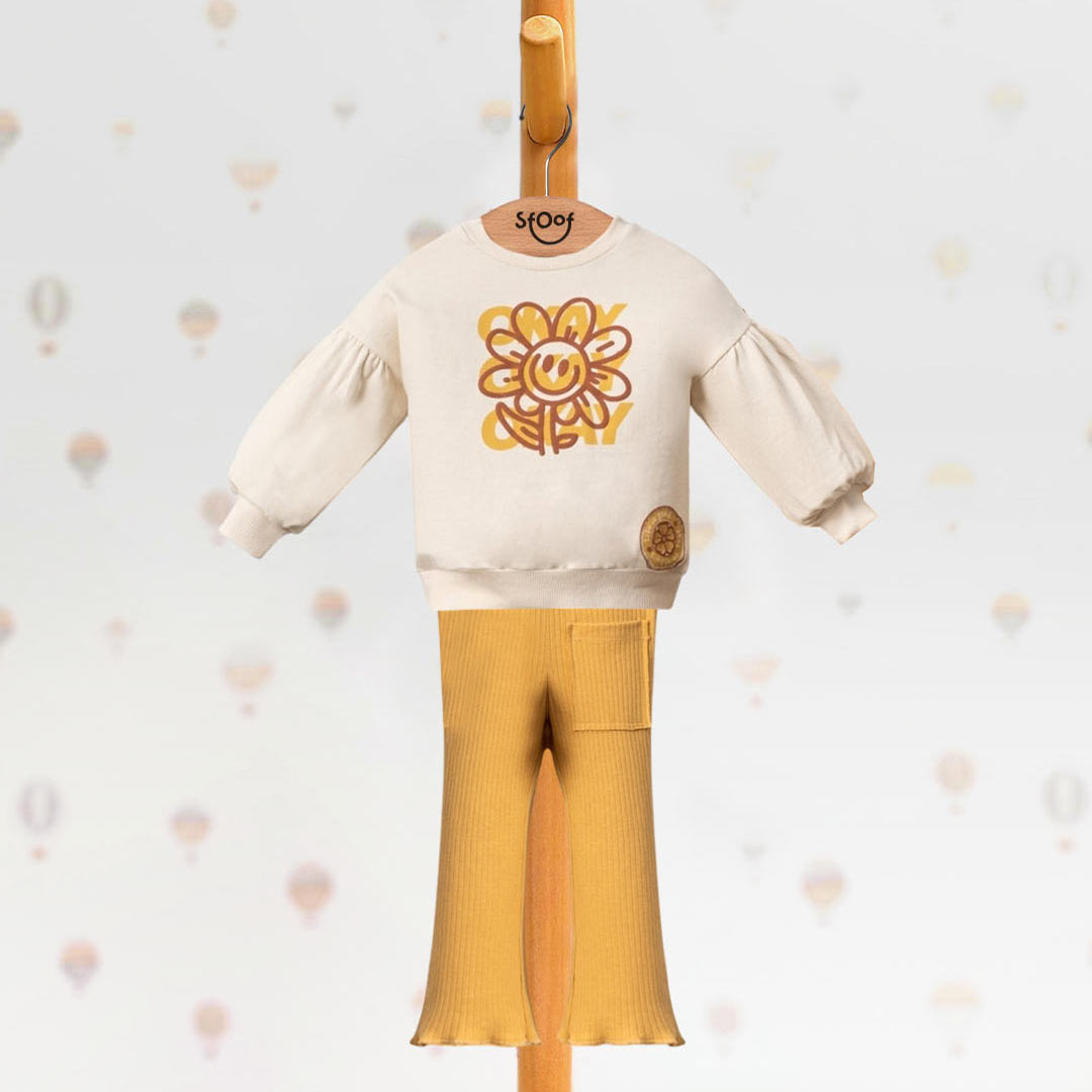 Yellow Flower Cotton Set (2pcs) 3-6y