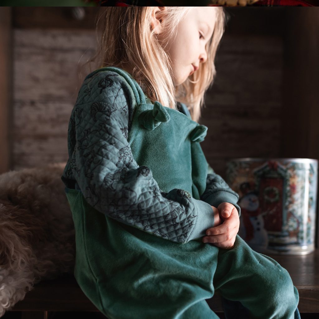 Enamel Blue Velvet Overalls