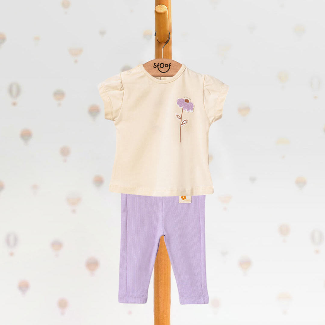Flower Cotton Set in Lilac (2pcs) 1-3y